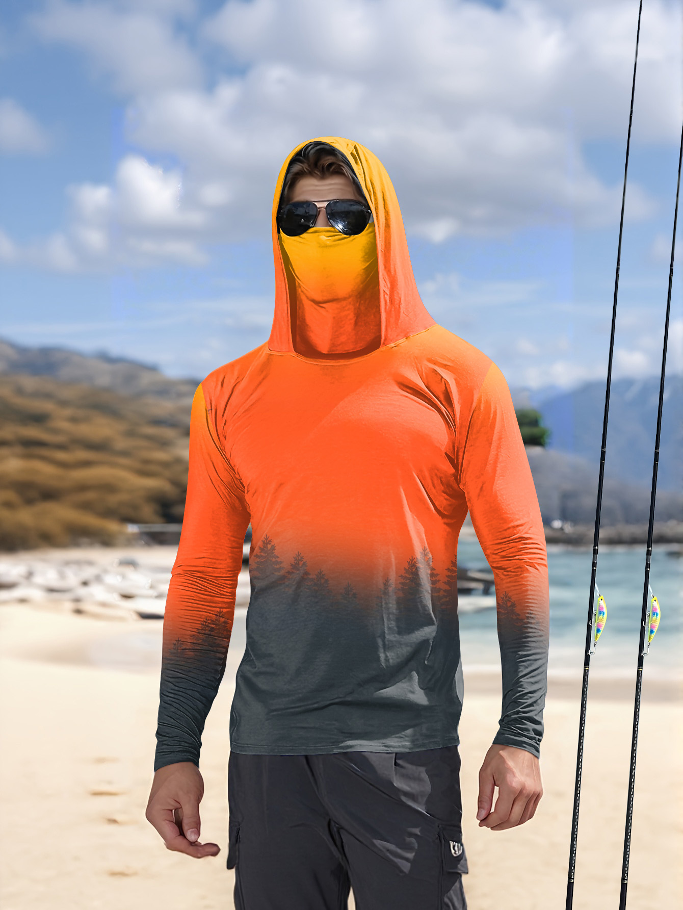 Мужская толстовка с градиентны – обзор и цена Fishing Hoodie